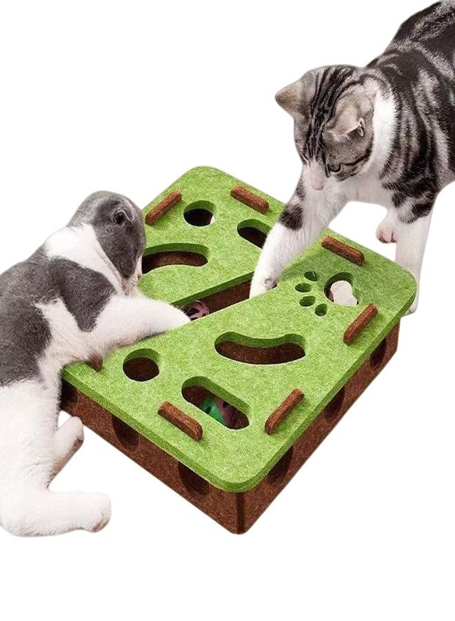 ANIS·KEAAR 1 Pack Interactive Cat Puzzle Maze Toy – Felt Hide & Seek Self-Play Toy for Indoor Cats/Kittens, Encourages Natural Hunting Instincts, Fun Exercise to Cure Boredom & Mental Stimulation - Image 1